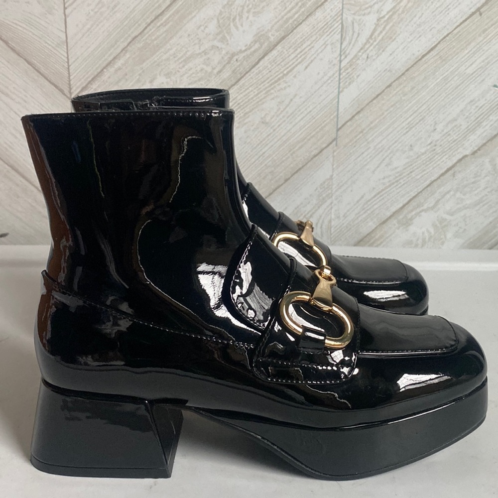 NEW Jeffrey Campbell Prepster horsebit patent ankle boots 6 - Picture 2 of 10